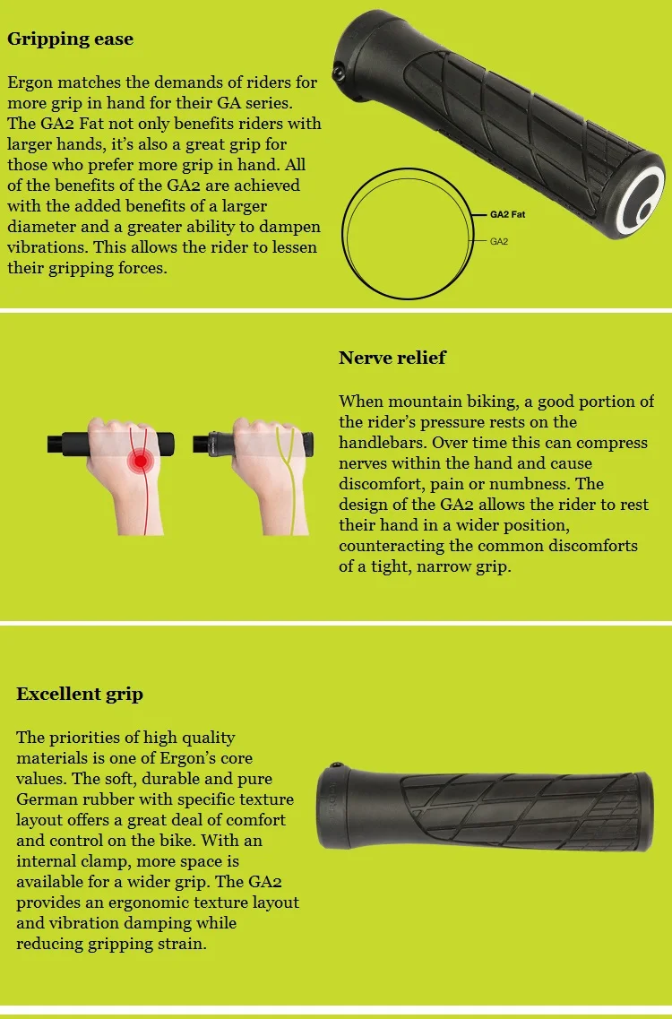 ERGON Fahrradgriffe aus Gummi, MTB-Griffe mit Klemmhalterung, Ergonomisch, Rutschfest, Stoßdämpfend, Lock-On-Enden, Mountainbike-Griffe – Detail 34