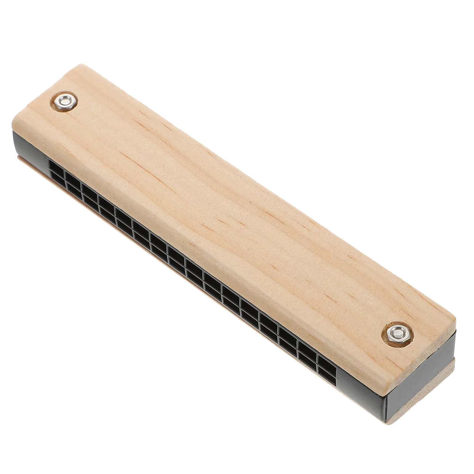 

Wooden Harmonica Musical Plaything Beginner Instrument Double Row Small Harmonica Educational For School Party