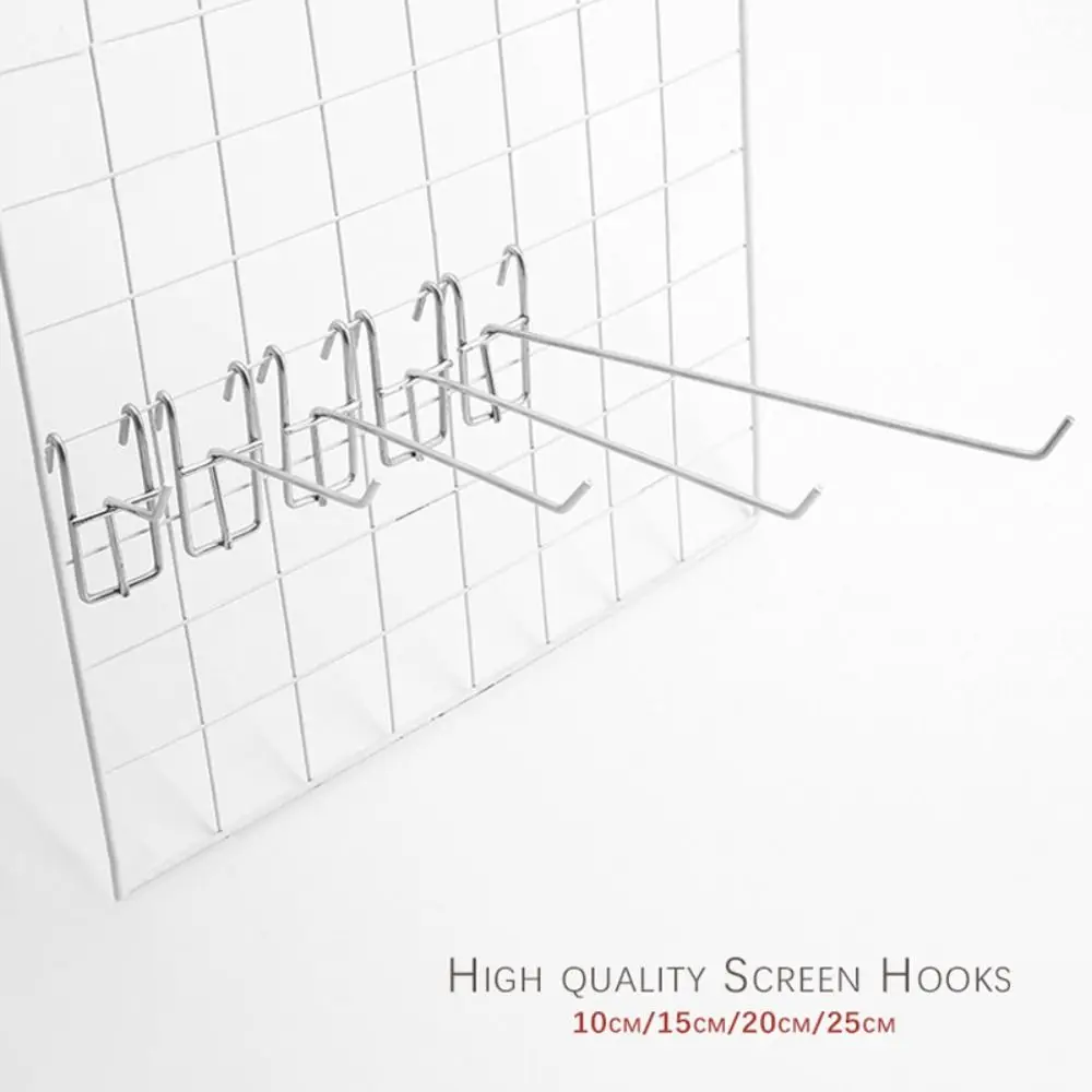 Hight Quality 5-25cm Screen Hooks 3.2mm Thickness Supermarket Wire Mesh Hanging Hooks Stainless steel Grid Hooks For Screen Grid