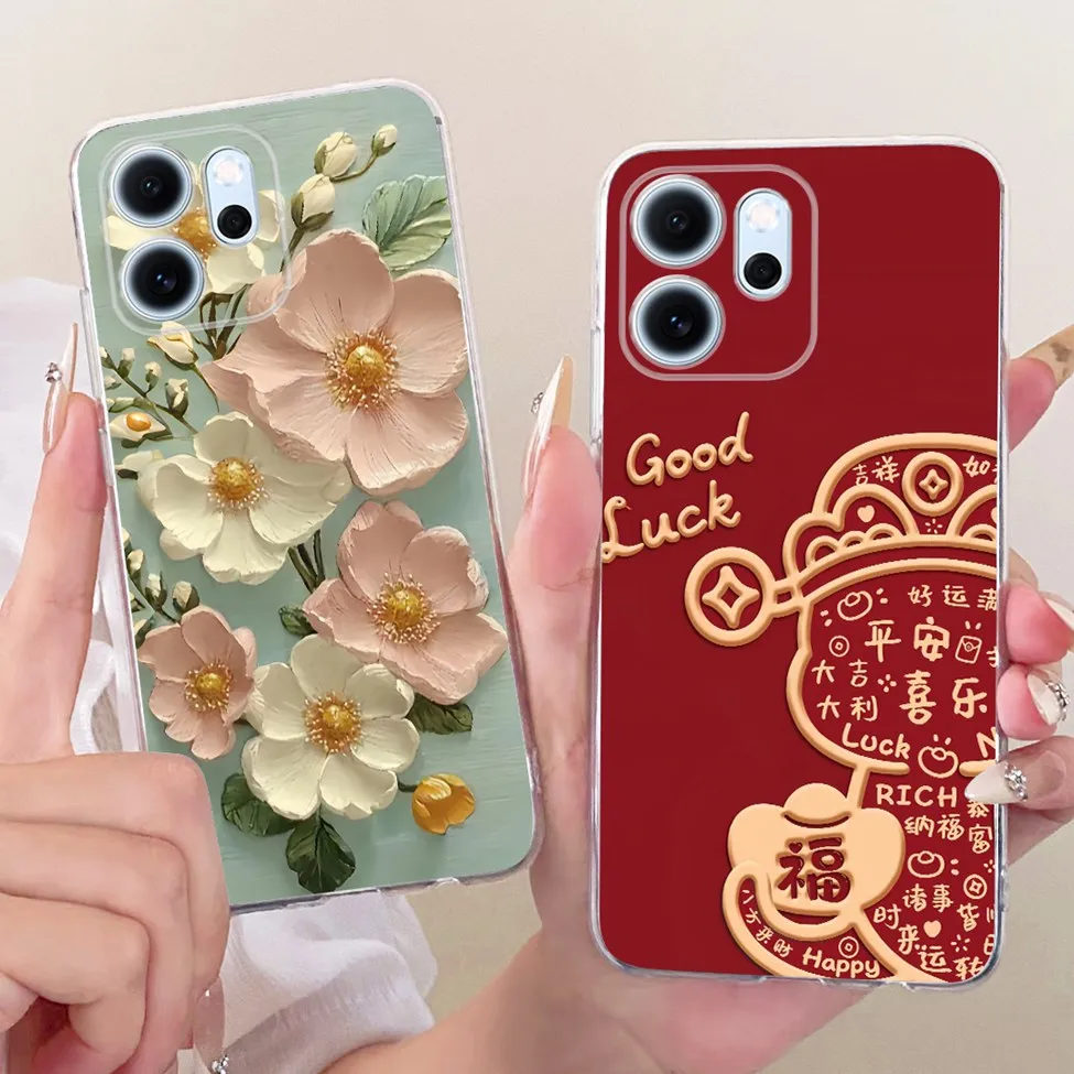 For Oppo Reno 14F 5G CPH2743 Phone Case For Oppo Reno14F 5G Casing Transparent Cute Cartoon Fashion Butterfly Funny Painted