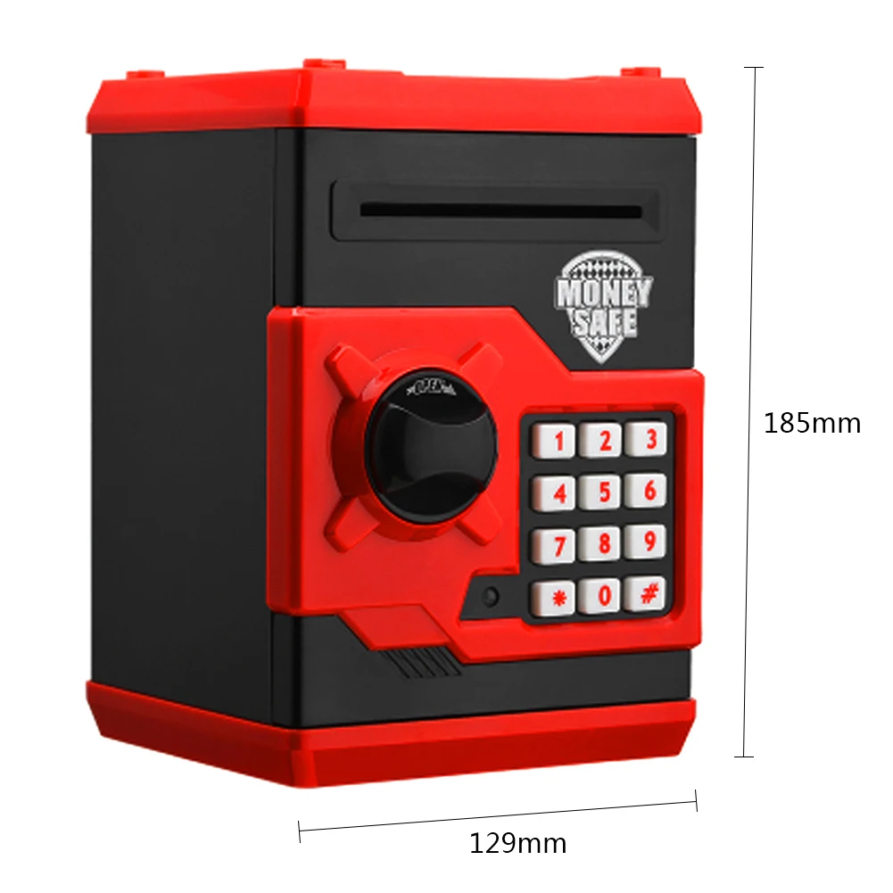 بنك أصبع إلكتروني ATM صندوق نقود صغير آمن كلمة المرور مضغ عملة آلة إيداع النقود هدية للأطفال ألعاب الأوراق النقدية للأطفال