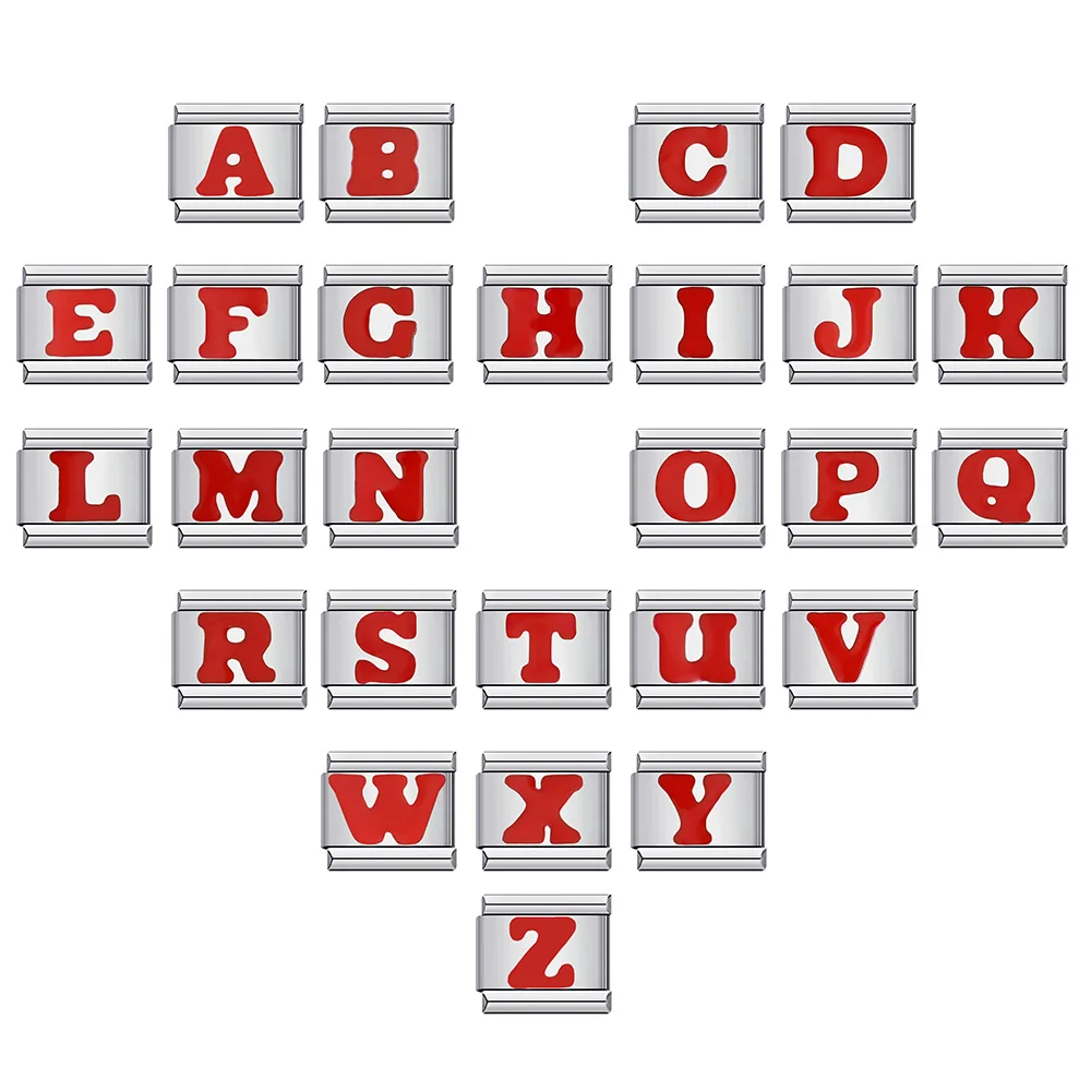 1 stück Bunte 26 Buchstaben Charme Edelstahl Italienische Elastische Link Armband Öl Tropfen Mode Schmuck Zubehör DIY Machen – Detail 8