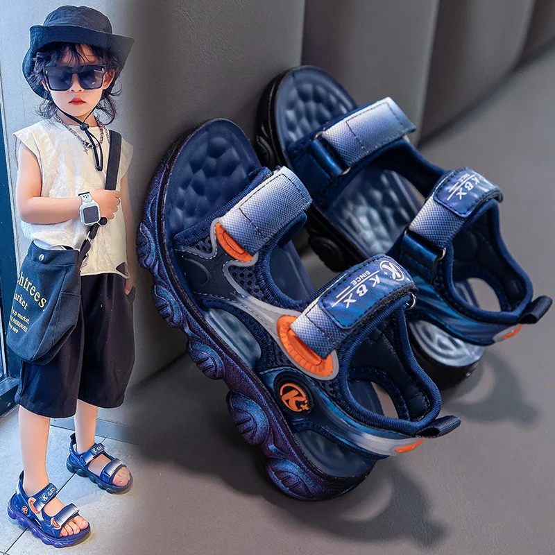 2024 Summer Children Casual Sandals Baby Kids Open Toes Anti-skid Soft Fashion New Beach Shoes Girls Boys Sports Sandals 26-37