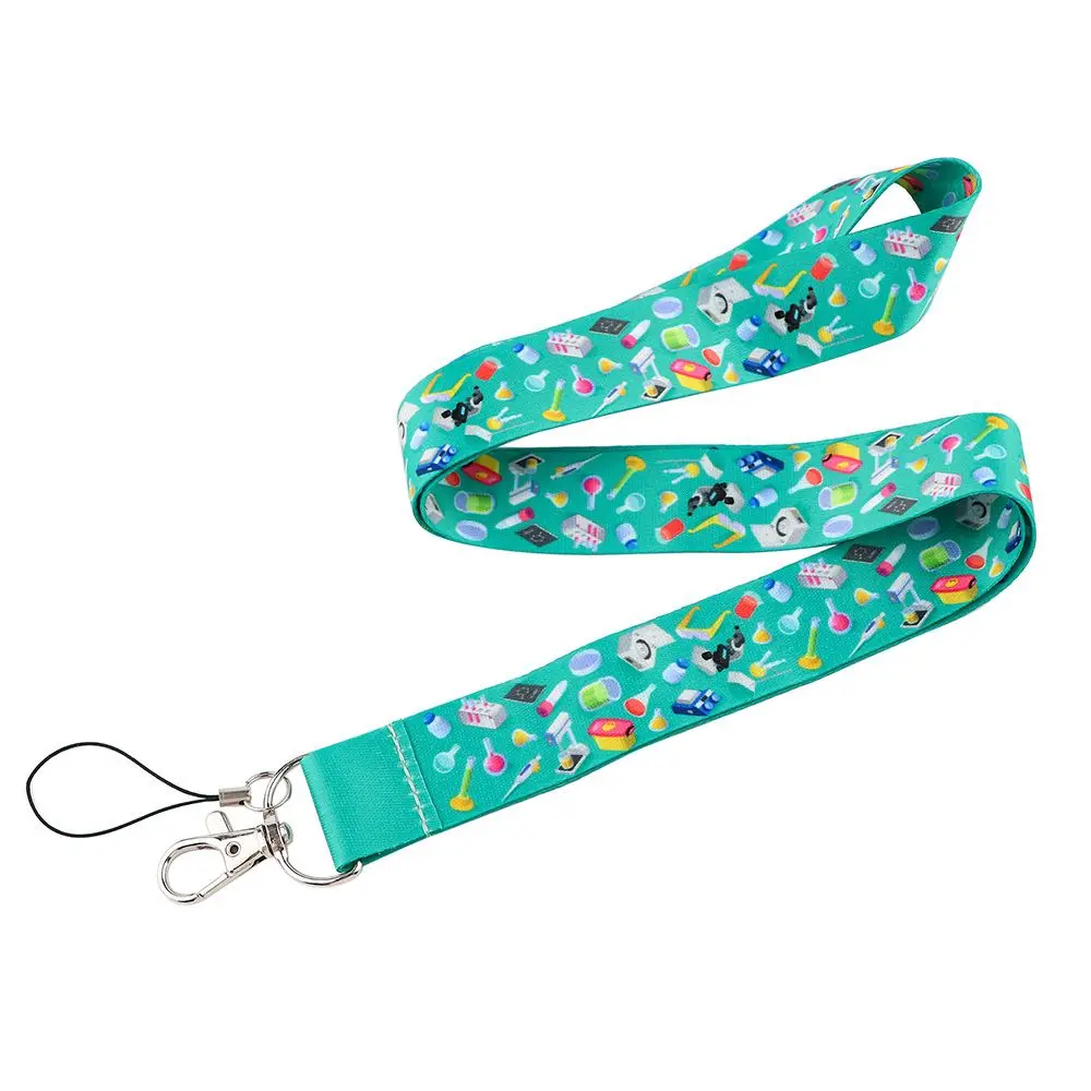 Bécher Tube à essai outils expérimentaux porte-clés outil chimique lanière téléphone accrocher corde téléphone lanière téléphone sangle