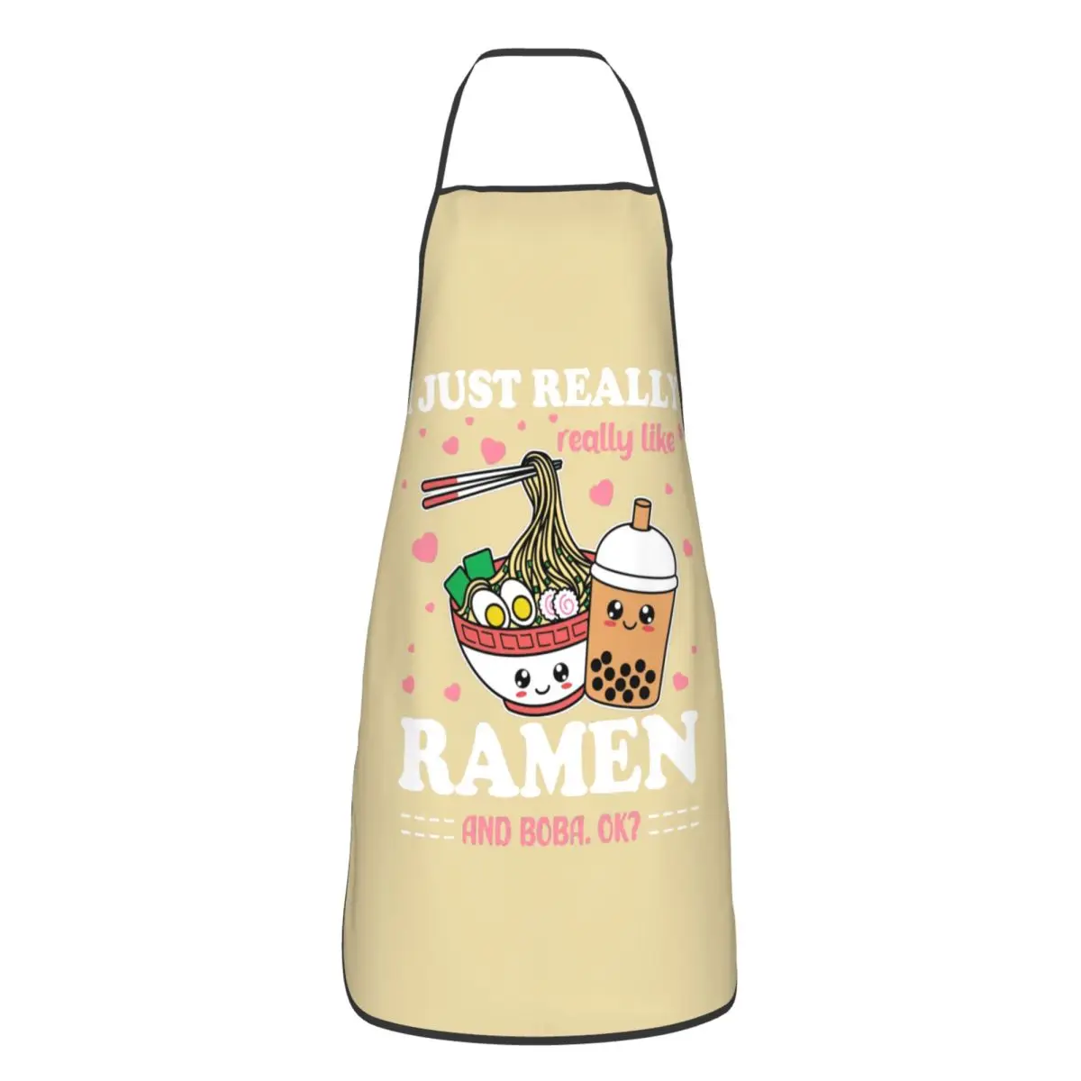 

Фартук на заказ Just A Girl Who Loves Ramen And Boba для женщин и мужчин, унисекс, нагрудник, кухонный стол для приготовления пищи, шеф-повара, садоводства