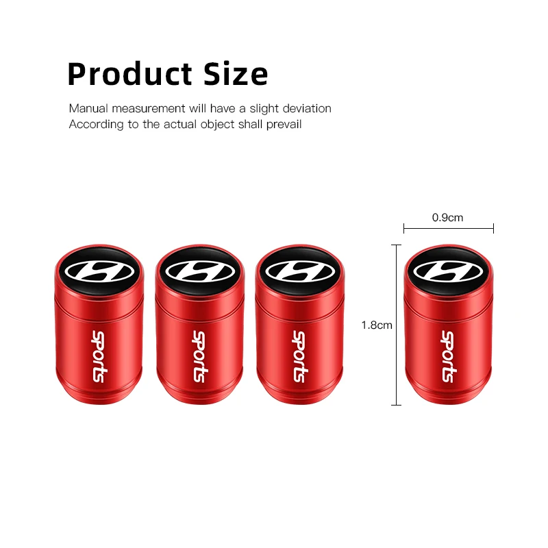 4 قطعة تصفيف السيارة المعدنية عجلة الاطارات صمام قبعات الغبار اكسسوارات لشركة هيونداي N-LINE Genesis I10 I20 I30 I40 IX20 IX35 كونا جيتز