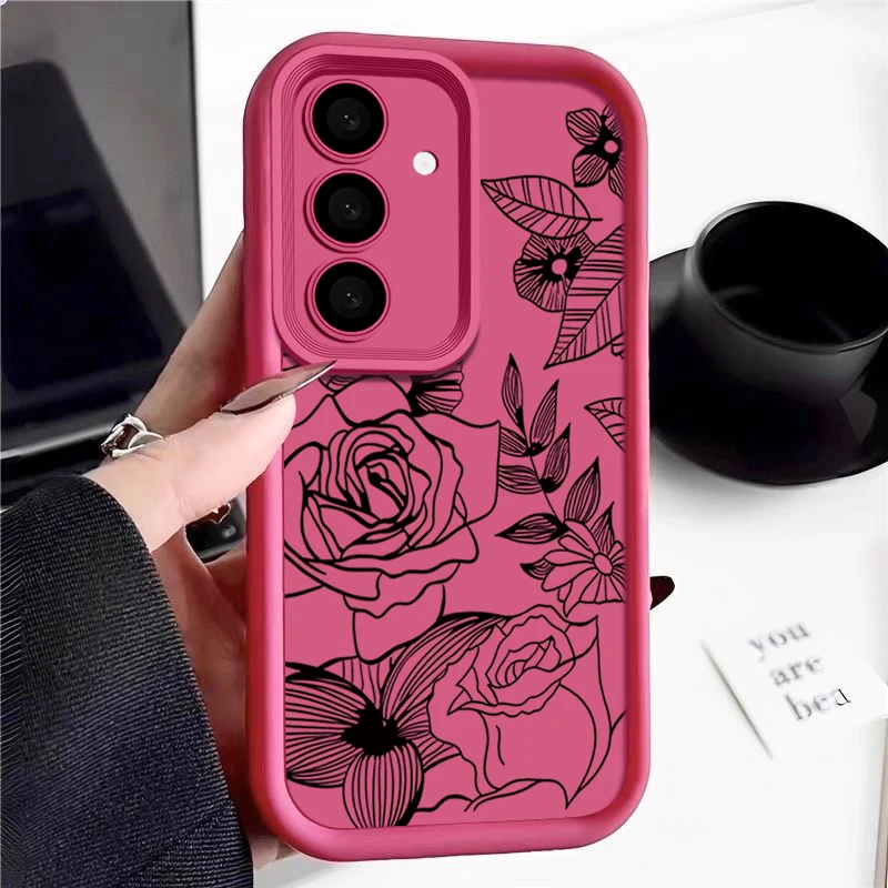 Blumen-Softcase für Samsung Galaxy S25 Edge FE S26 S24 S23 S22 Ultra A57 A37 A17 A56 A36 A27 A26 A16 A54 A15 5G A55 Handyhülle