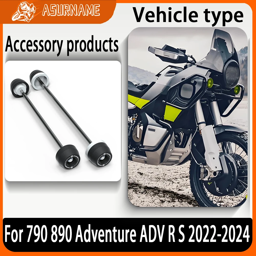 

For 790 890 Adventure ADV R S 2022-2024 Motorcycle Front & Rear Axle Fork Crash Sliders Wheel Protection
