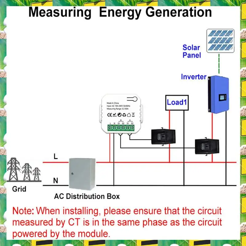 Tuya Smart Energy Meter Power Production Consumption Bidirectional Power Monitor 0.2-80A Support APP Control