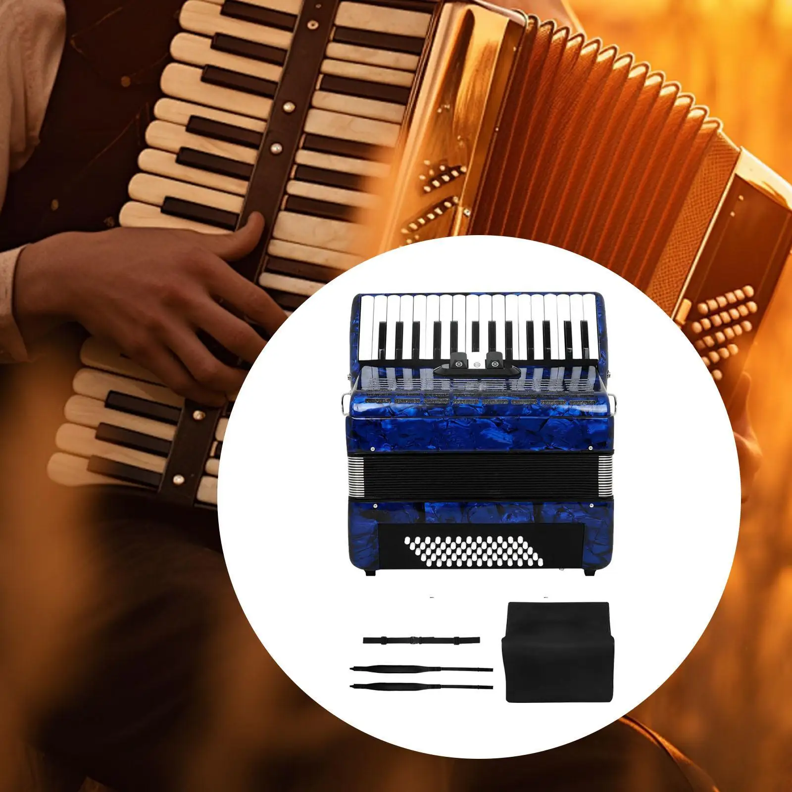 

30 Keys 60 Bass Piano Accordion with Straps and Gig Bag Educational Professional for Class Teaching Kids Birthday Gift Family