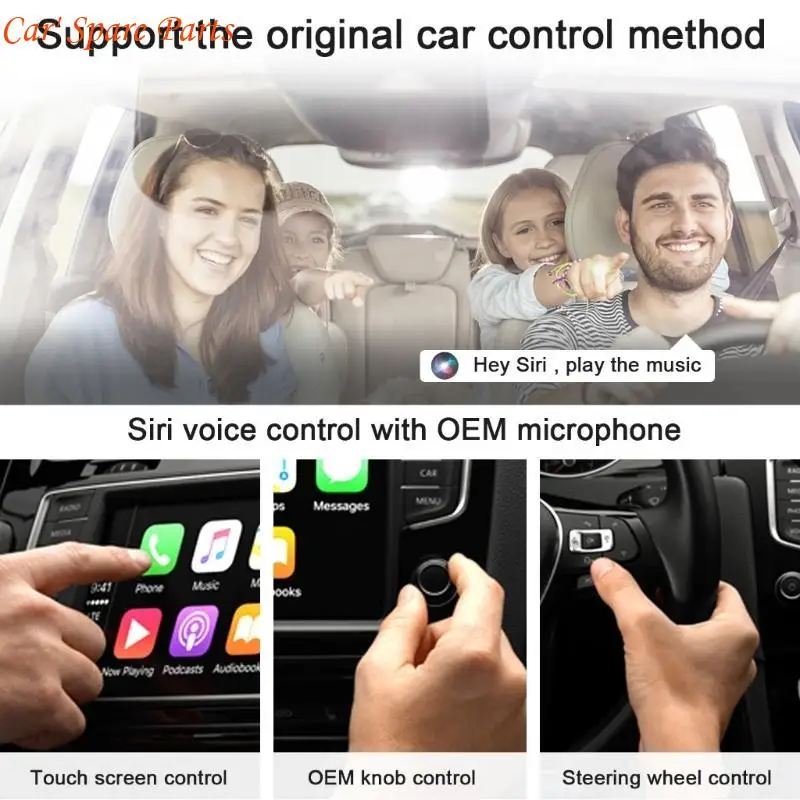 

Y4UA Wireless CarPlay Dongle Adapter Bluetooth-compatible Dual WiFi Online 2.4GHz/5GHz Car Receiver for lPhone-Converter Plug