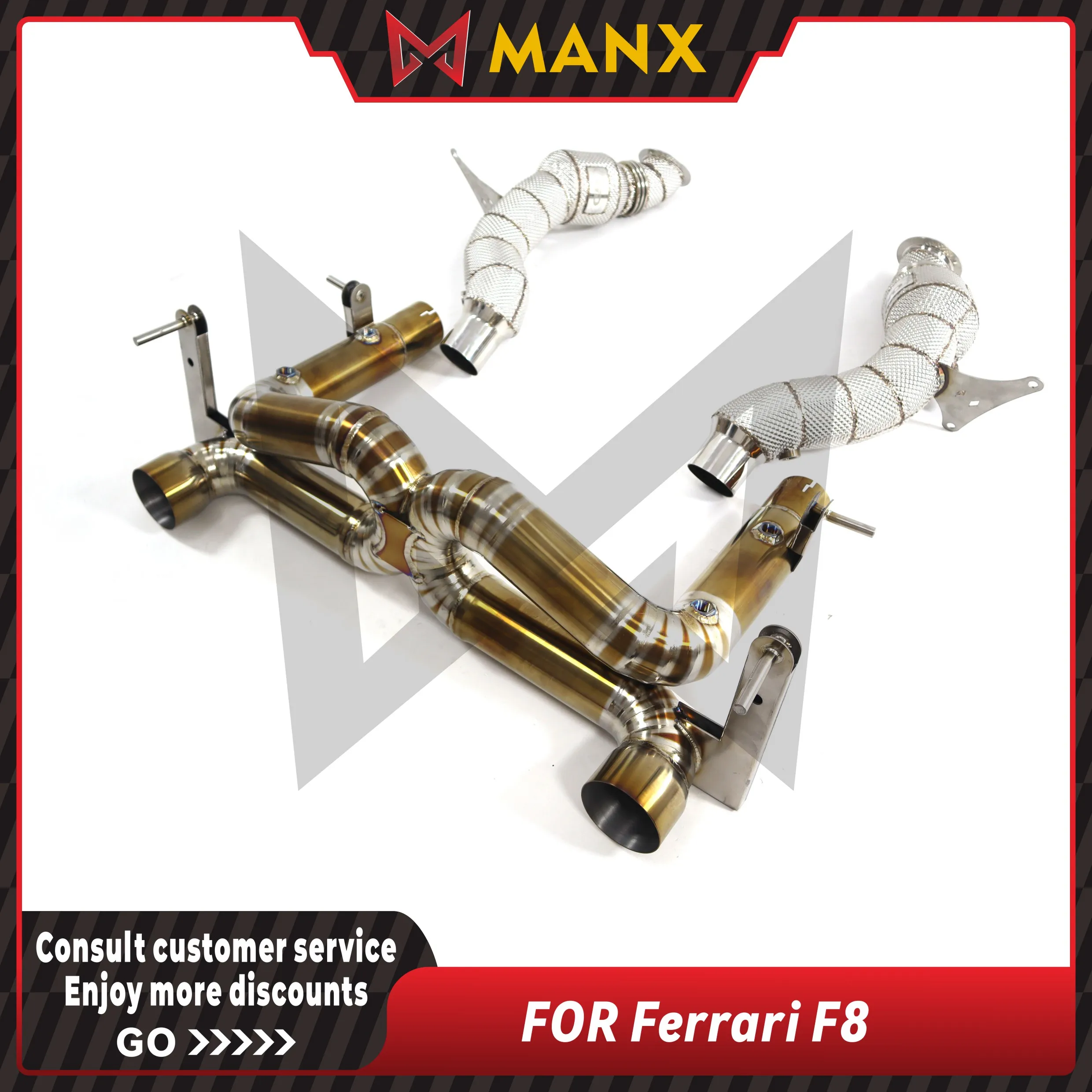 

Suitable for Ferrari F8 Spider Tritubo V8 3.9T Ti alloy Catback Performance Exhaust System Muffler Without Valve X Pipe