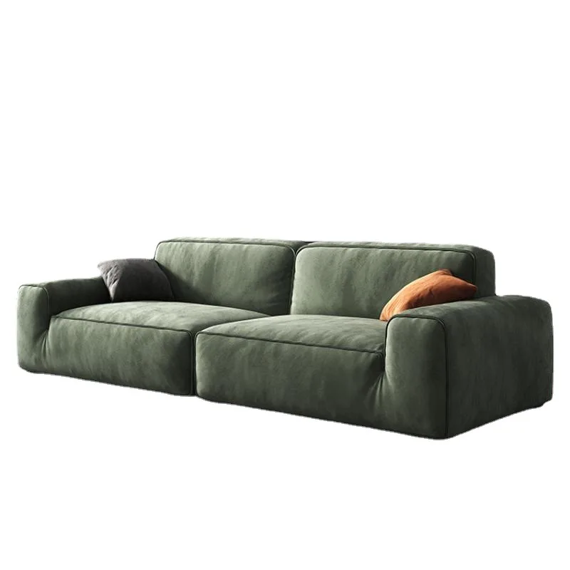 #Cream Style Shatu Cube Sofa Italian Cat Claw Fabric Internet Famous Small Apartment Living Room Tech Fabric Sofa Set