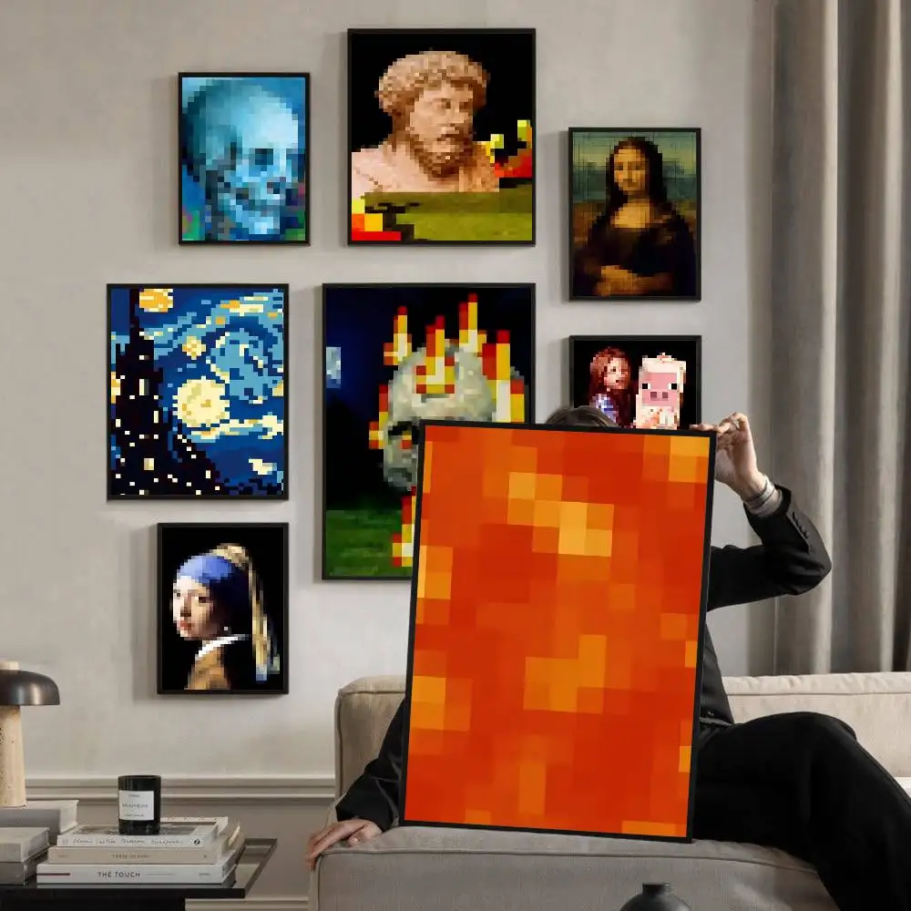 Classic Pixel Game M-MC Classic Vintage Posters Whitepaper Prints Posters Artwork Kawaii Room Decor