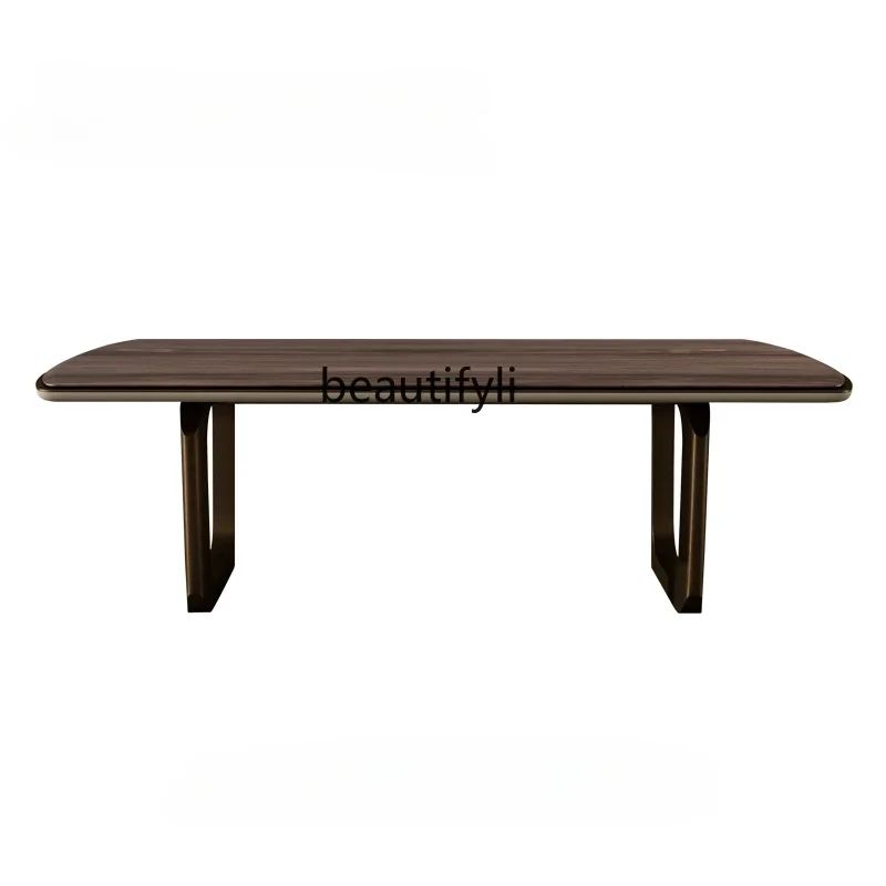 

Ashwood long dining table large flat dining room furniture large board table North American black walnut solid wood dining table
