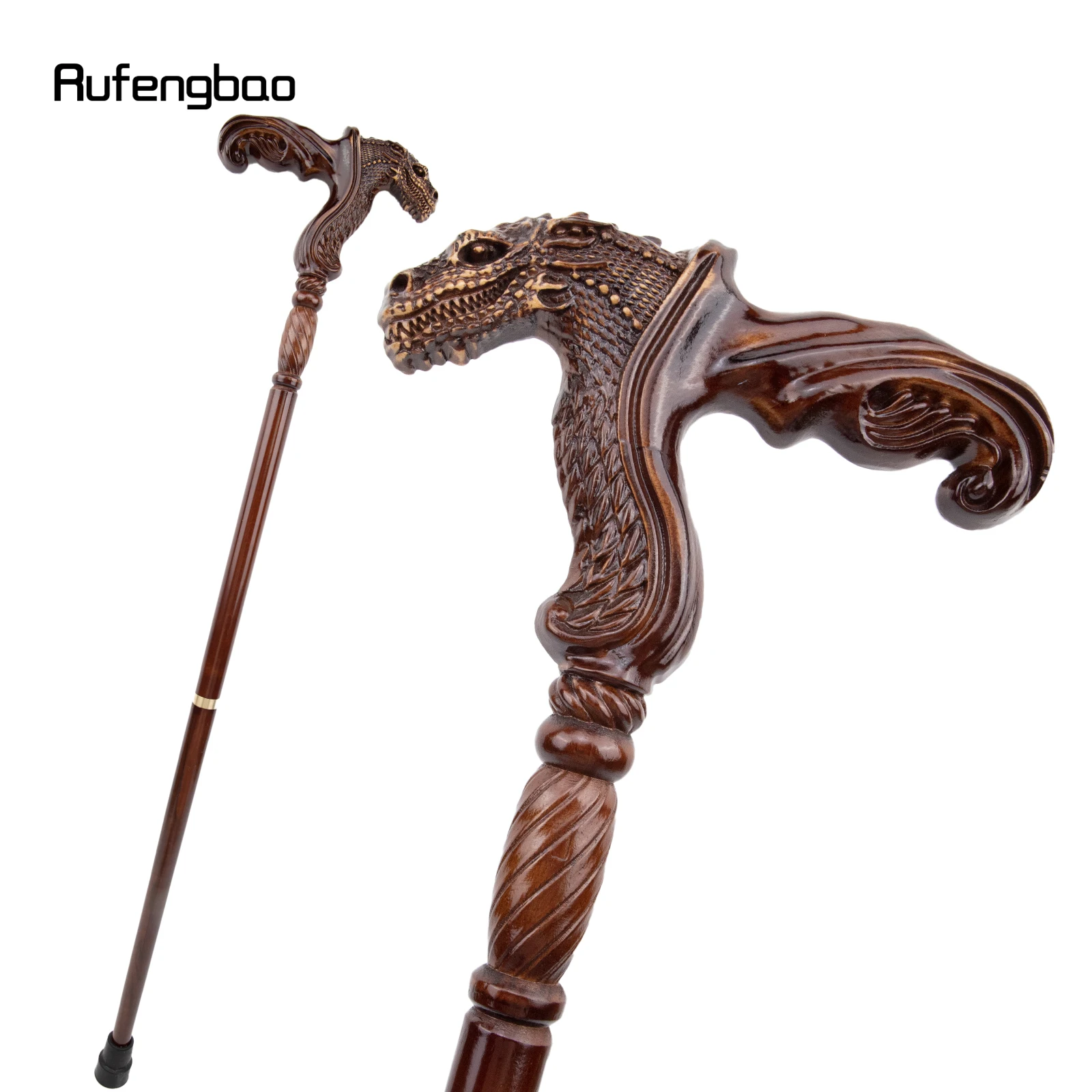 Dinosauro marrone legno moda bastone da passeggio decorativo vampiro Cospaly partito legno bastone da passeggio Halloween mazza bacchetta Crosier 93cm