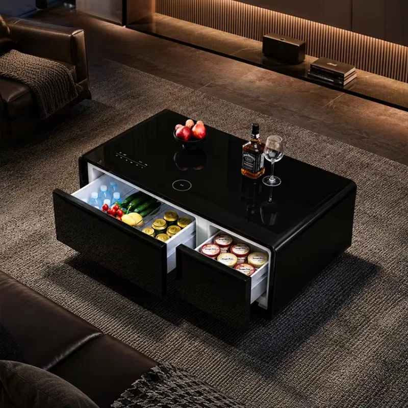 Modern Multifunctional Smart Coffee Table With Fridge Smart Center Table Built-in Wireless Charging For Living Room