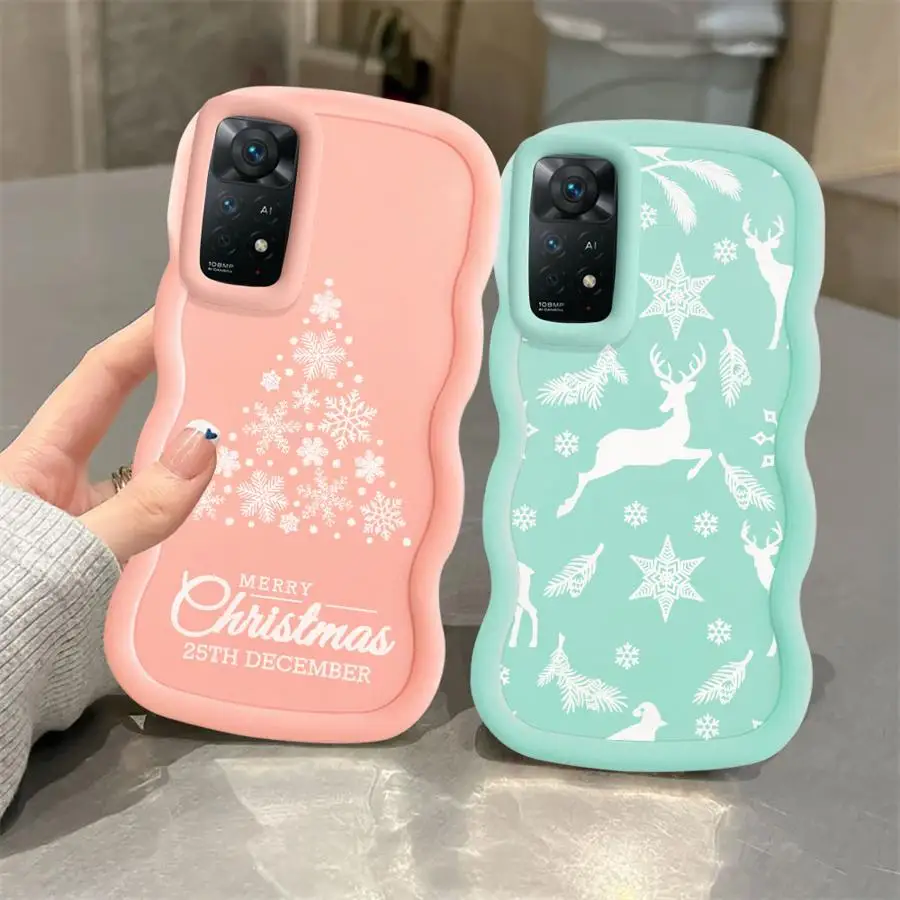 بسيطة عيد الميلاد الغزلان لينة غطاء الهاتف الحال بالنسبة ل Xiaomi Redmi ملاحظة 13 برو زائد 12 10S 8 10 9 9S 11 14 برو