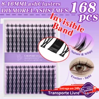 LAKANAKU Invisible Bond Lash Fairy Cluster Lash Comic DIY Pestañas Manga Estilo Manhua Pestañas Wispy Cluster Fans