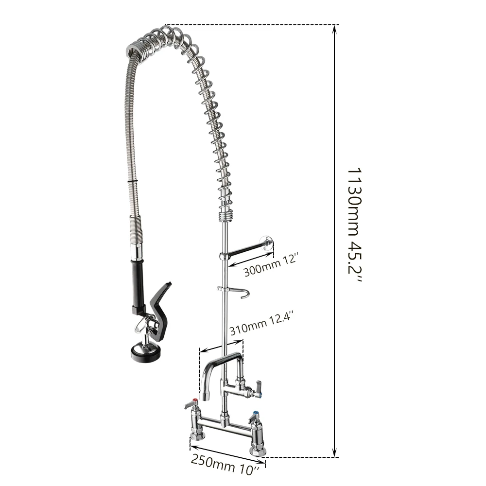 Imagem -02 - Monite-kitchen Sink Faucet 360 ° Giratória Espiral Shaped Deck Montado Controle Handle Duplo Três Buraco Estilo Alto Hot e Cold Torneiras Misturadoras