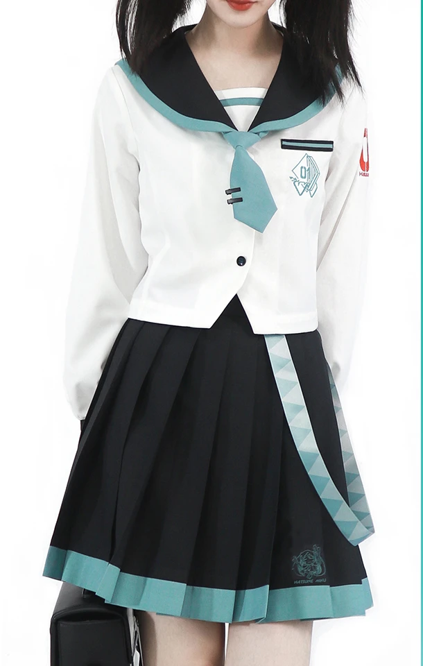 JK Uniform Skirt Set Japanese Style Women Girls Long Sleeve Sailor Collar Shirt Pleated Skirt Preppy Style Female Outfits