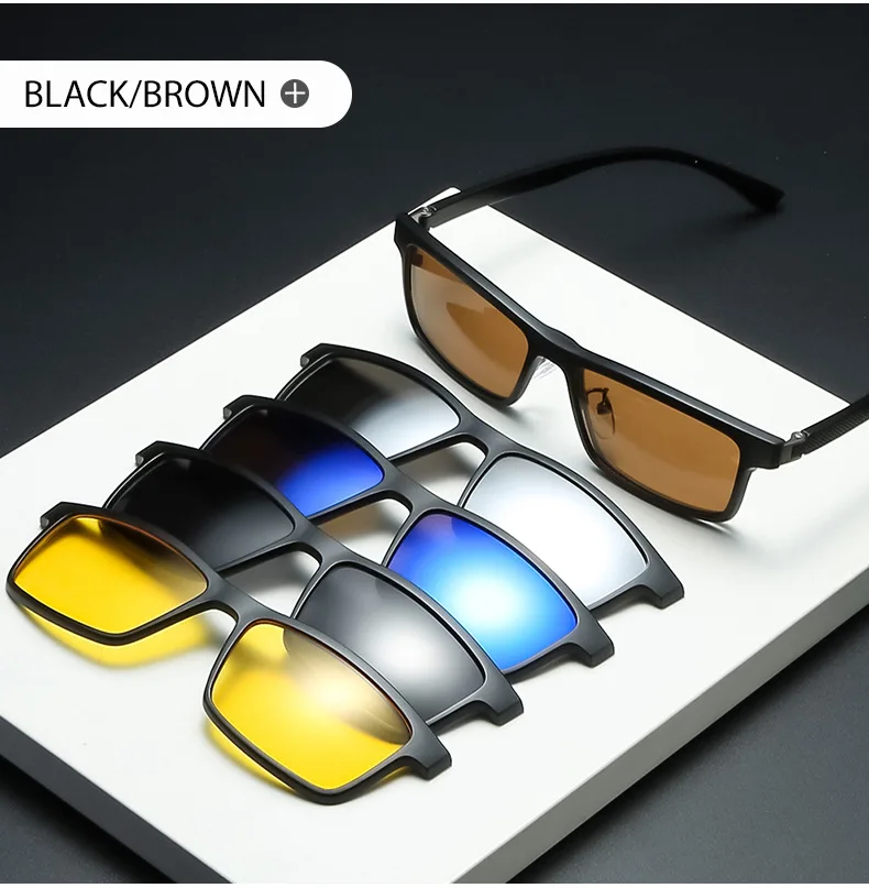 Vcka quadratische Myopie Brille Sonnenbrille 0,5 Magnet clip Männer Geschäfts frauen Legierung Vollformat benutzer definierte Optik Brillen-bis-10 – Detail 10