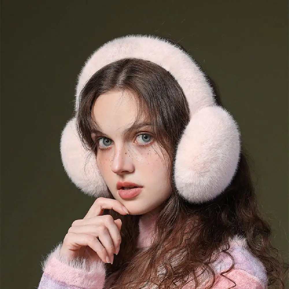 พับ Plush Earmuffs ผู้หญิงฤดูหนาว WARM Earflaps Unisex หูฟังแบบพกพากลางแจ้งแฟชั่นสีทึบ Frostproof Earcover