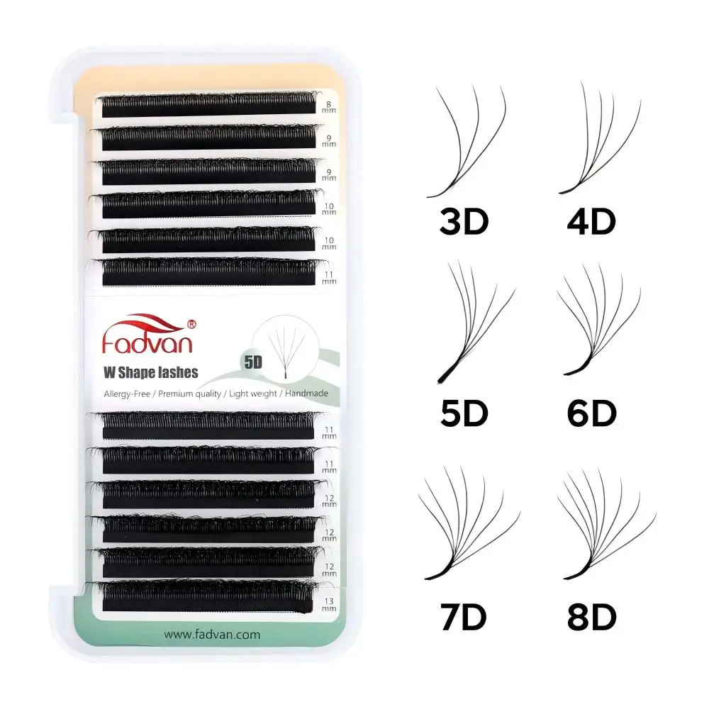 FADVAN Automatic Flowering W Shape Bloom 3D/4D/5D/6D Premade Fans Eyelash Extensions Natural Soft Professional Lashes