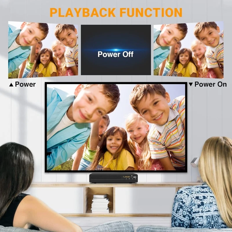 1080P Home DVD Player Box for TV Home Theater, All Region Free DVD CD-Discs Players AV-Output with Remote Control Player Box