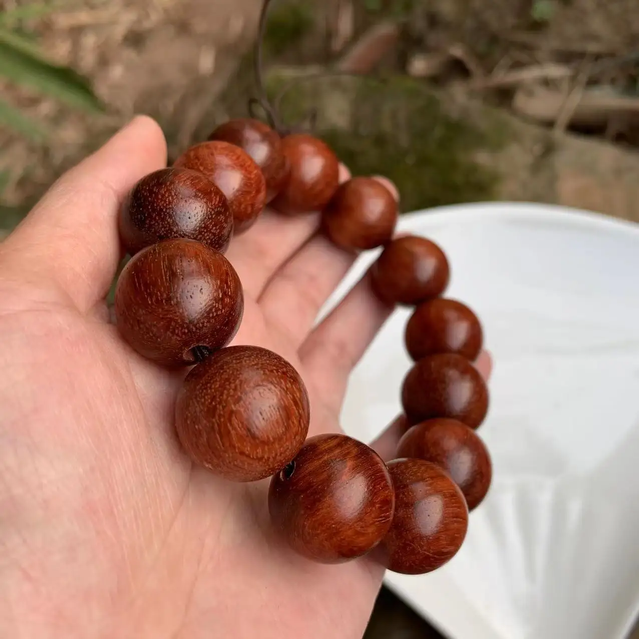 18MM Genuine Natural Rosewood  Bracelet Crystal Gift Woman Round Beads Jewelry Fine