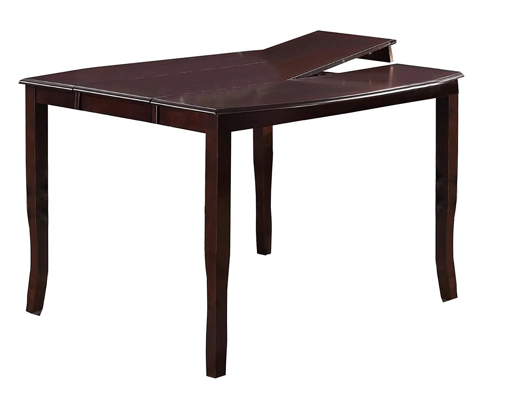 

Dining Room Furniture Dining Table Dark Brown Counter Height Table w Butterfly Leaf Wooden Top 1pc Kitchen High Table