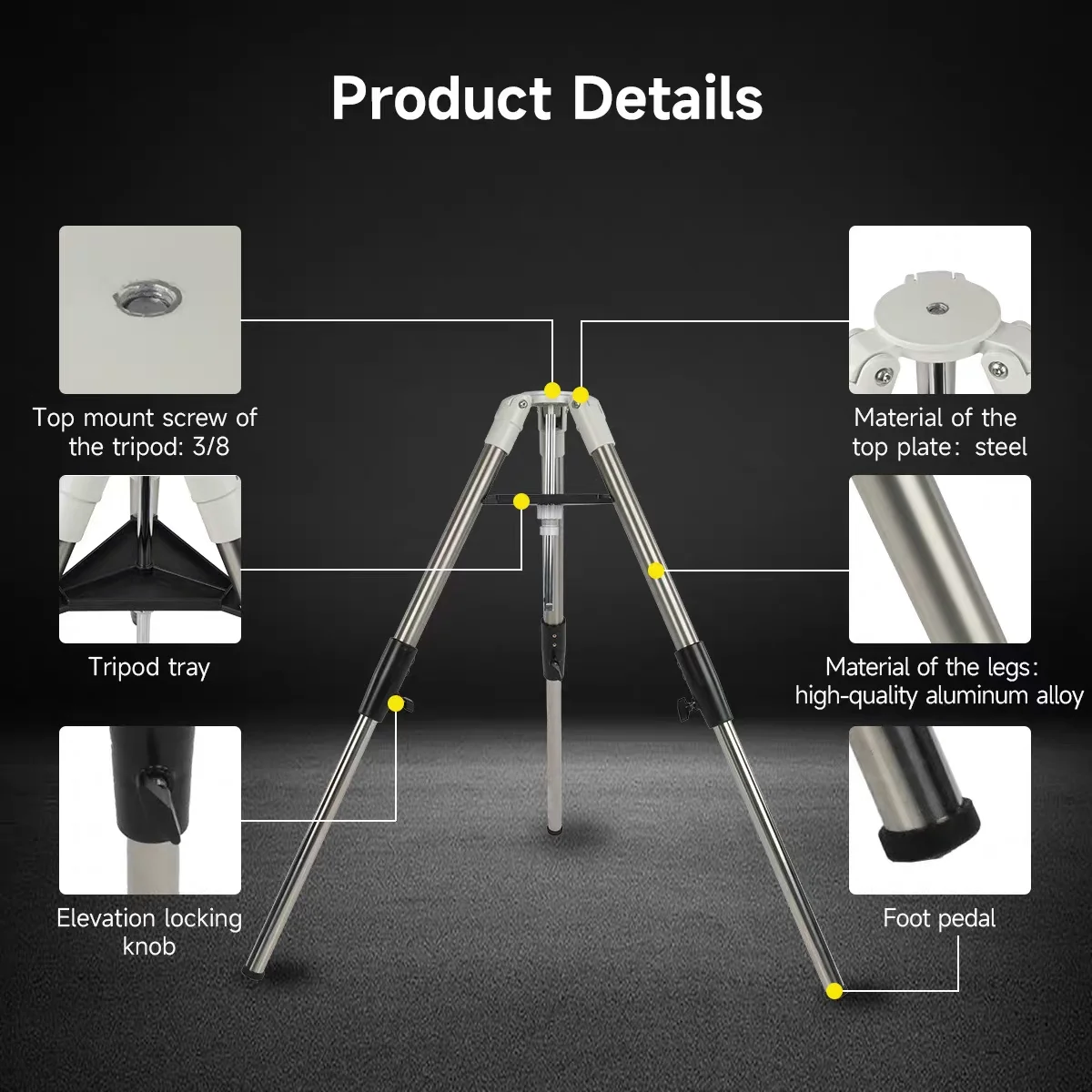 Astronomical Telescope Micro Motion Alt-Azimuth Mount Dual Axis All Metal 10kg Load Capacity Dual Use Land Sky Theodolite