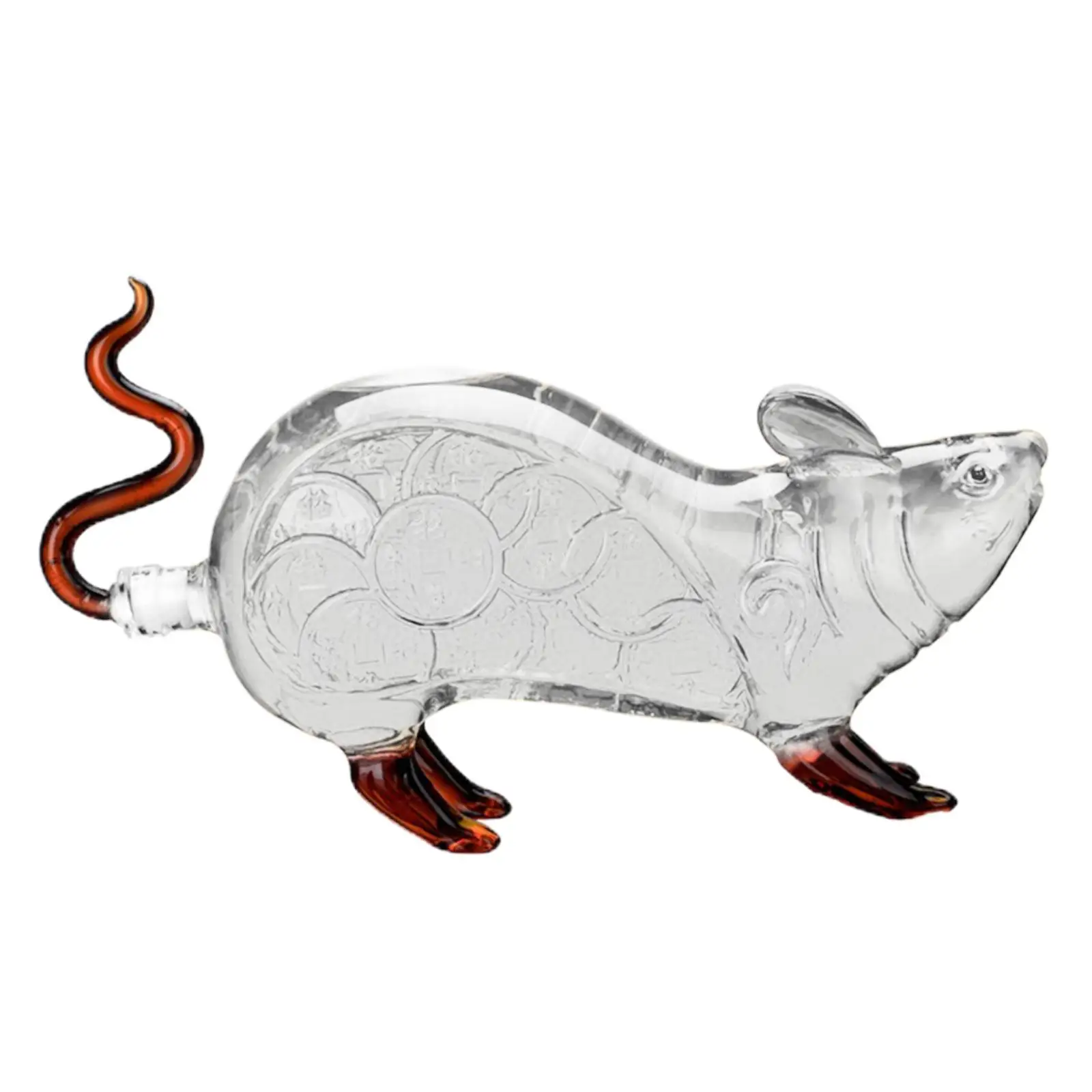 Decanter Glass Mouse Shape Transparent Decoration Animal Liquor Gift