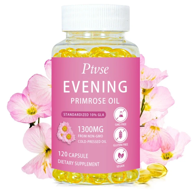 Ptvse Evening Primrose Capsules for Menopause & Menstruation Health for Women Skin Care Beauty Health Light Spot