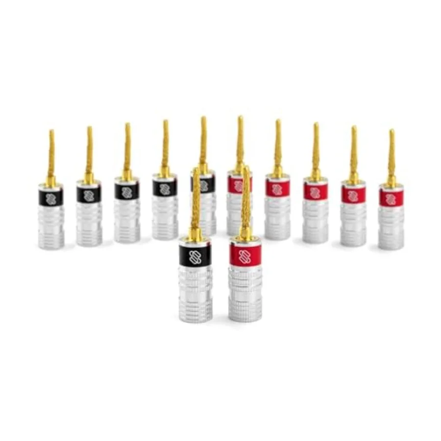 

Sierback Flex Pin Connectors for Speaker Wire, for Spring-Loaded inputs, 6 Pairs - 2025 Update
