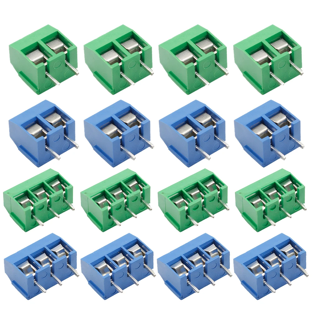 

50/100 Pcs KF301 2P/3P Screw PCB Terminal Block Connector 5mm Pitch PCB Screw Terminal Block Wire Connector Straight Pin