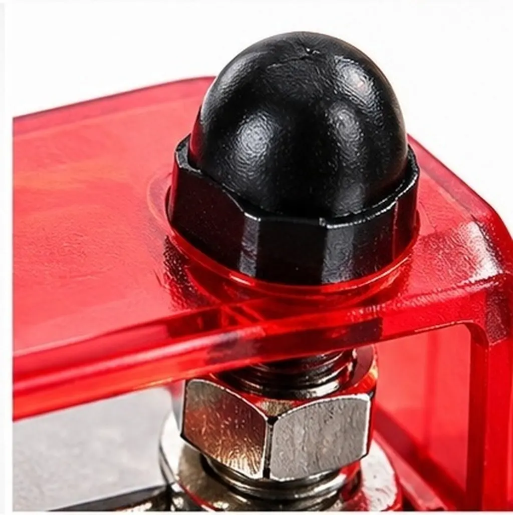 1Pair Automotive Terminal Block with Insulated Cover M6 Screw Type Power Distribution Junction Block for Car Rv Marine Yacht