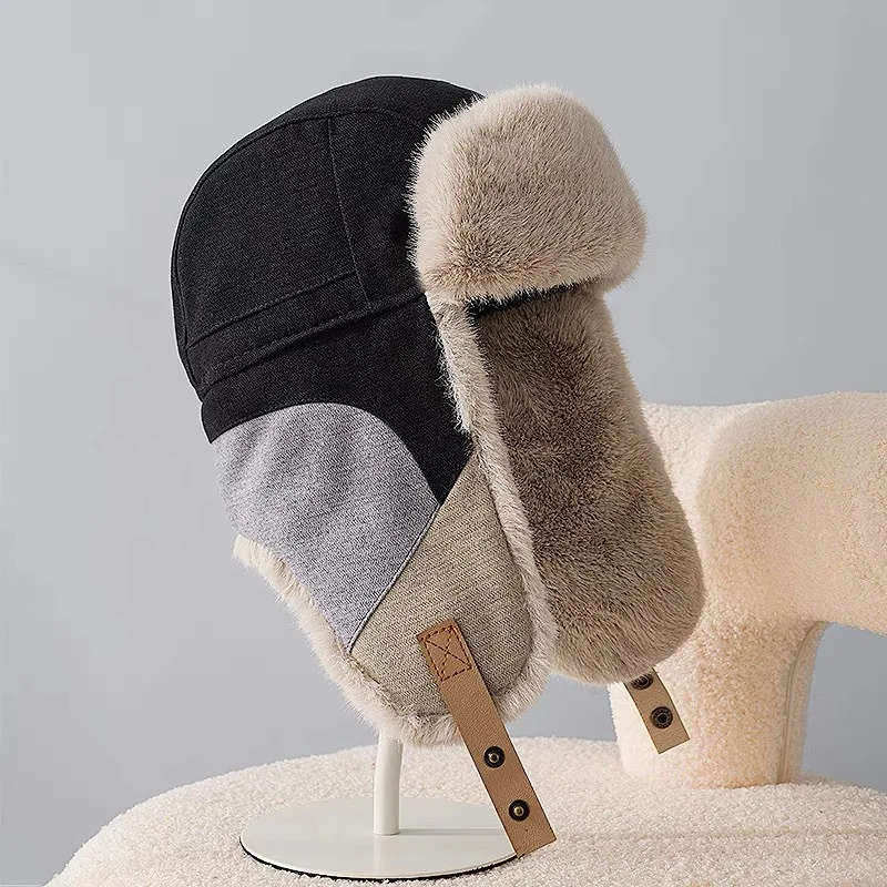 Winter Hats Women Men Soft Warmth, Windproof And Ear-Protecting Riding Cycling Bomber Hat Female Outdoor Casual