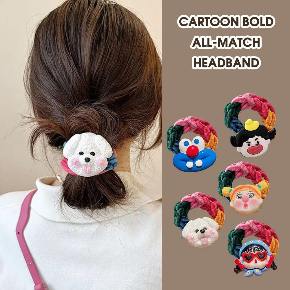 1pcs Cute Headband Designed For Girls High-end Feel High Ponytail Headband Elastic And Durable Cartoon Headband Hair Access N3c1