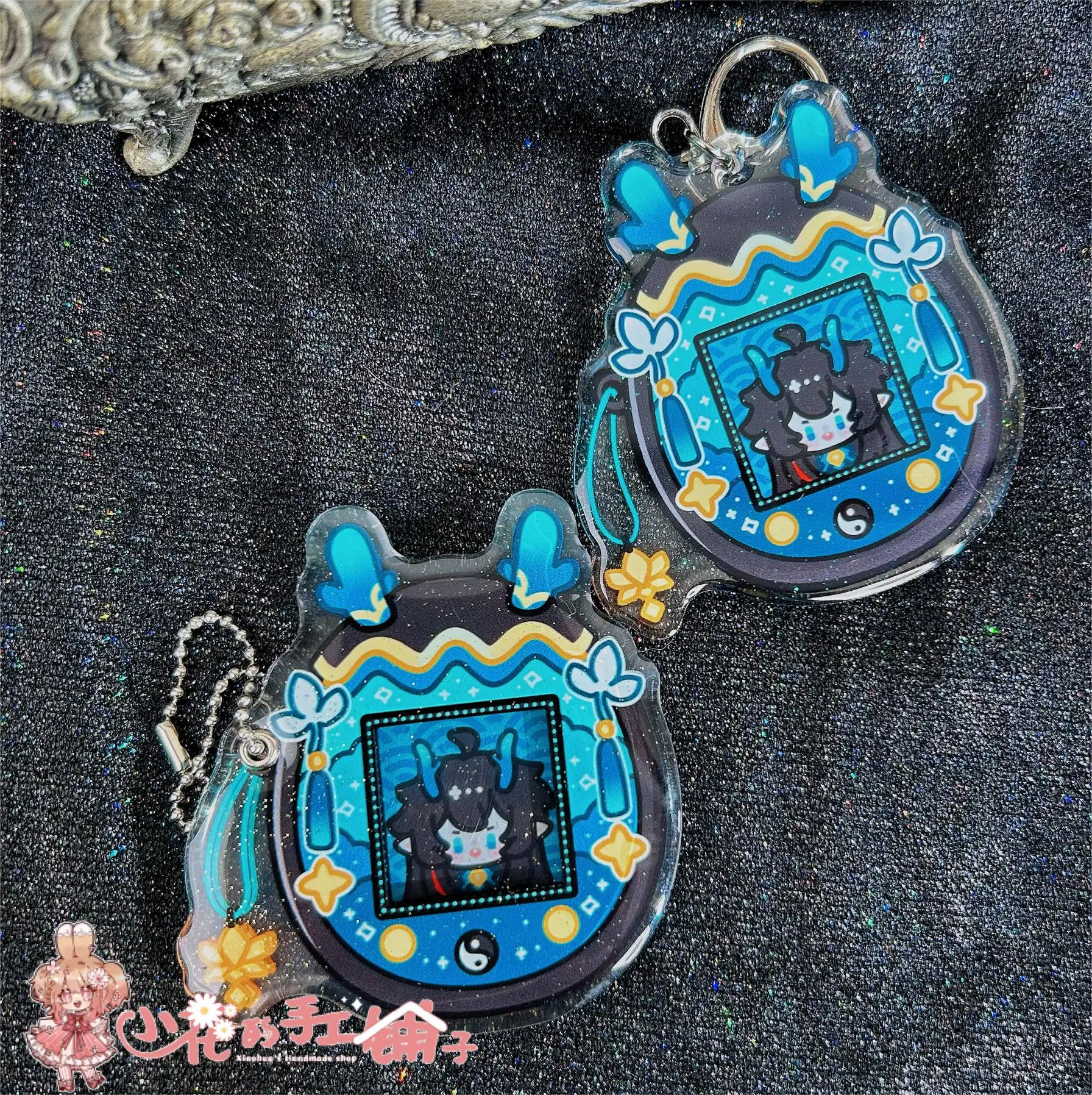 Anime Honkai: Star Rail Lâmina Imbibitor Lunae, Dan Heng, Saco Chaveiro Acrílico Pingente, Chaveiro versão Q dos desenhos animados, Presente