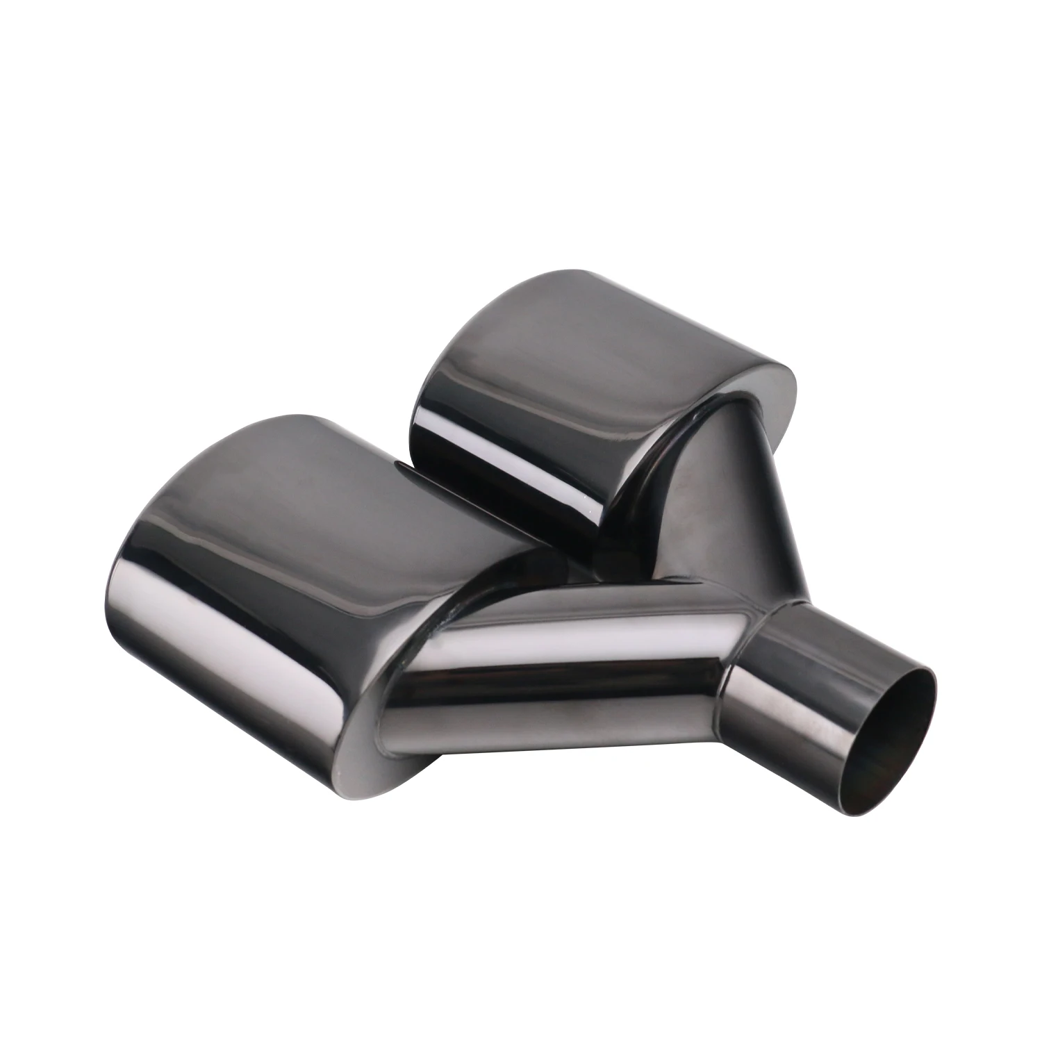 Stainless Steel Car exhaust tip 57mm interface Dual Outlet Exhaust Pipe Muffler Tailpipe Silver for W204 W211