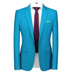 2023 Fashion New Men's Casual Boutique Solid Color Suit Coat / Men's Slim Fit High Quality Business Groom Wedding Blazer Jacket