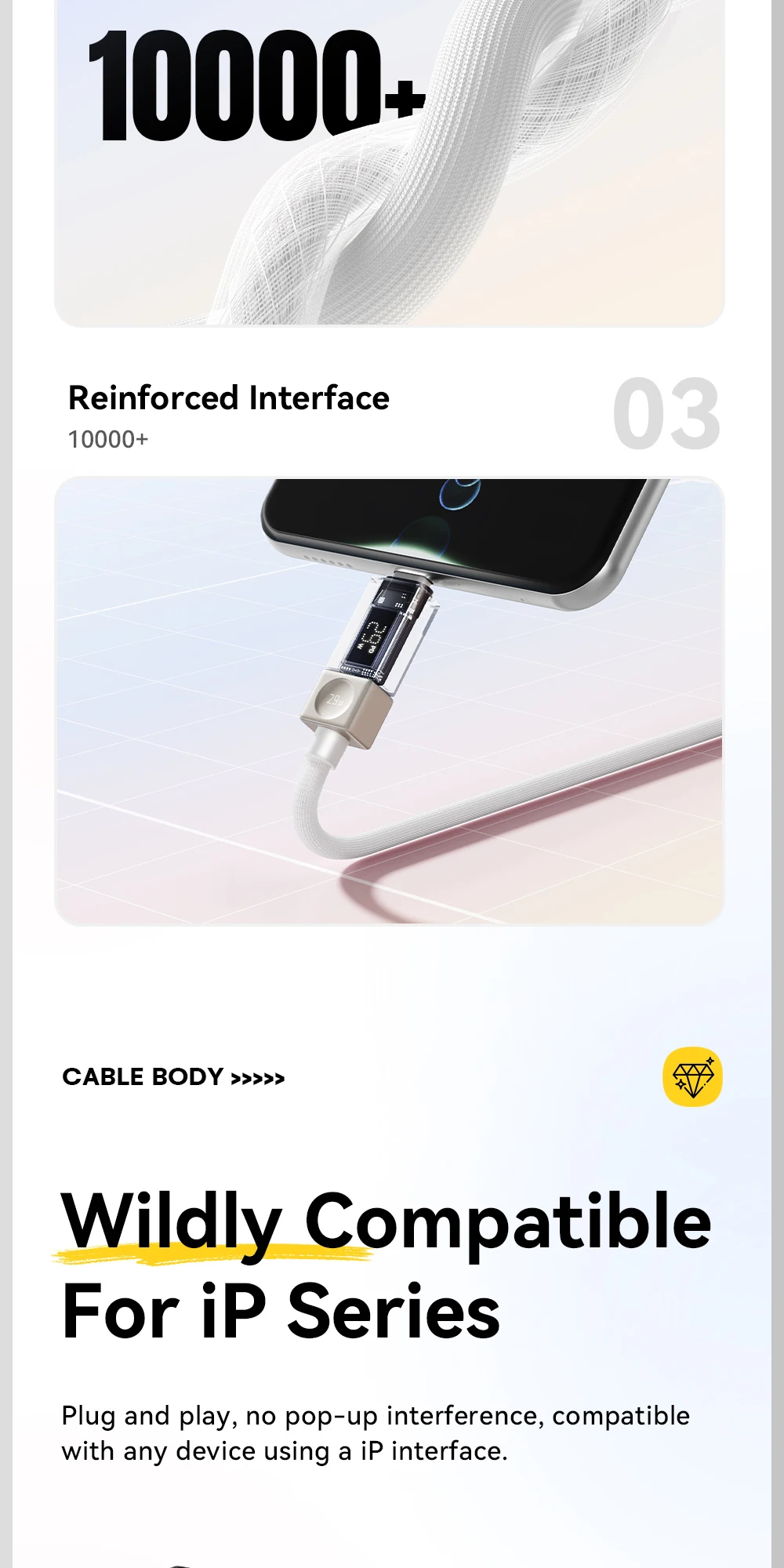 Essager USB-C-Kabel für iPhone 14 13 12 11 Pro Max Xs Digitalanzeigekabel PD 29 W Schnellladung Typ C zum Beleuchtungsdatenkabel – Detail 8