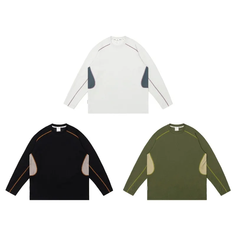Outdoor Long-sleeved T-shirt Moisture-absorbing Quick-drying Contrasting Color Splicing Cycling Suit Bottoming Shirt