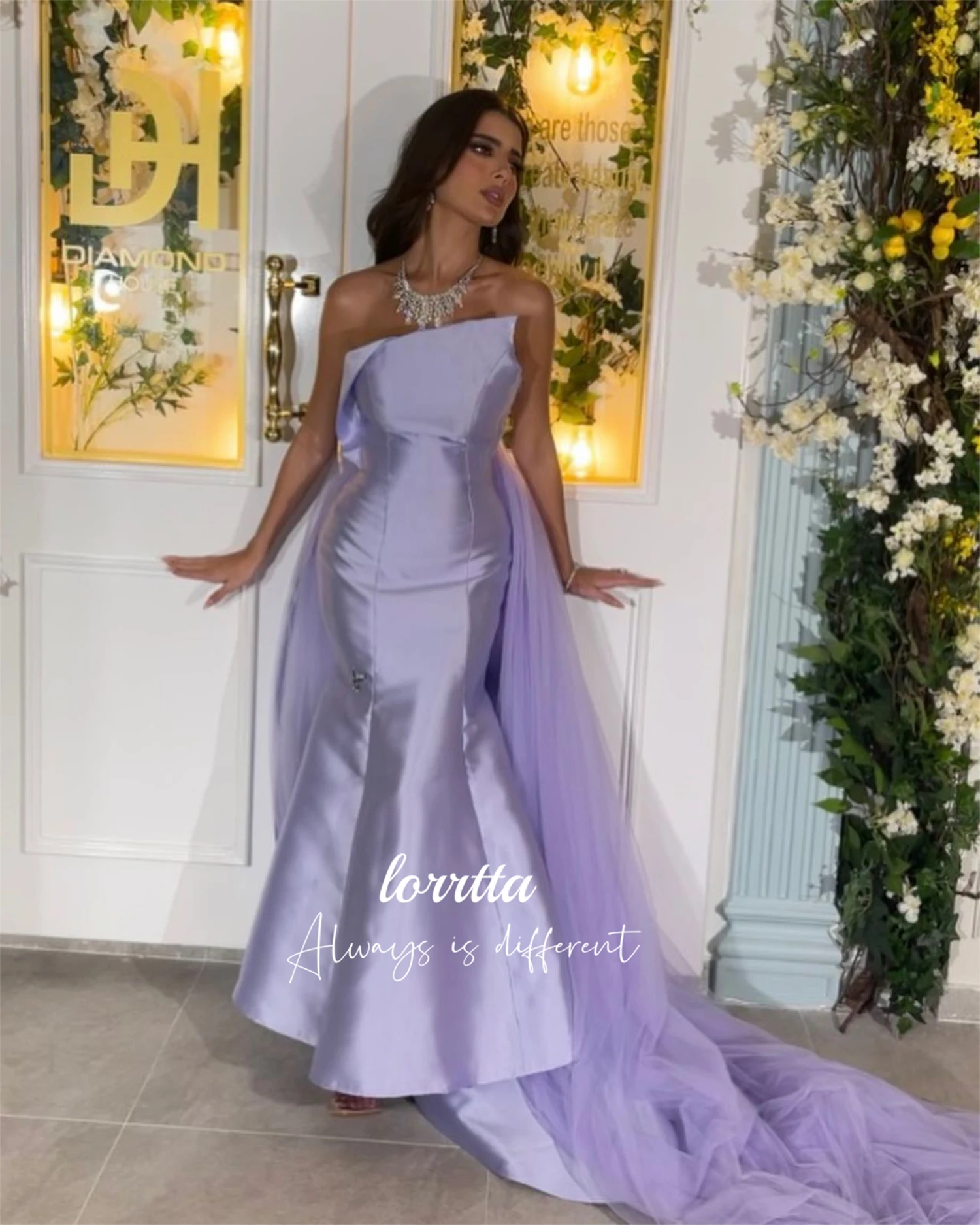 

Lorrtta Women's Evening Dress Purple Fishtail Cut Grace Prom Dresses 2024 Women Robe De Soiree Femmes Ball Gowns فساتين سهرة