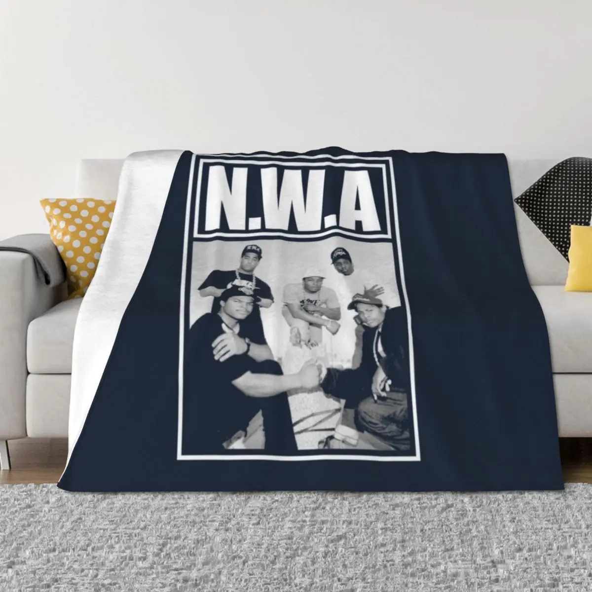 

NWA GANGSTA Throw Blanket Vintage Bed Moving Plush Blankets