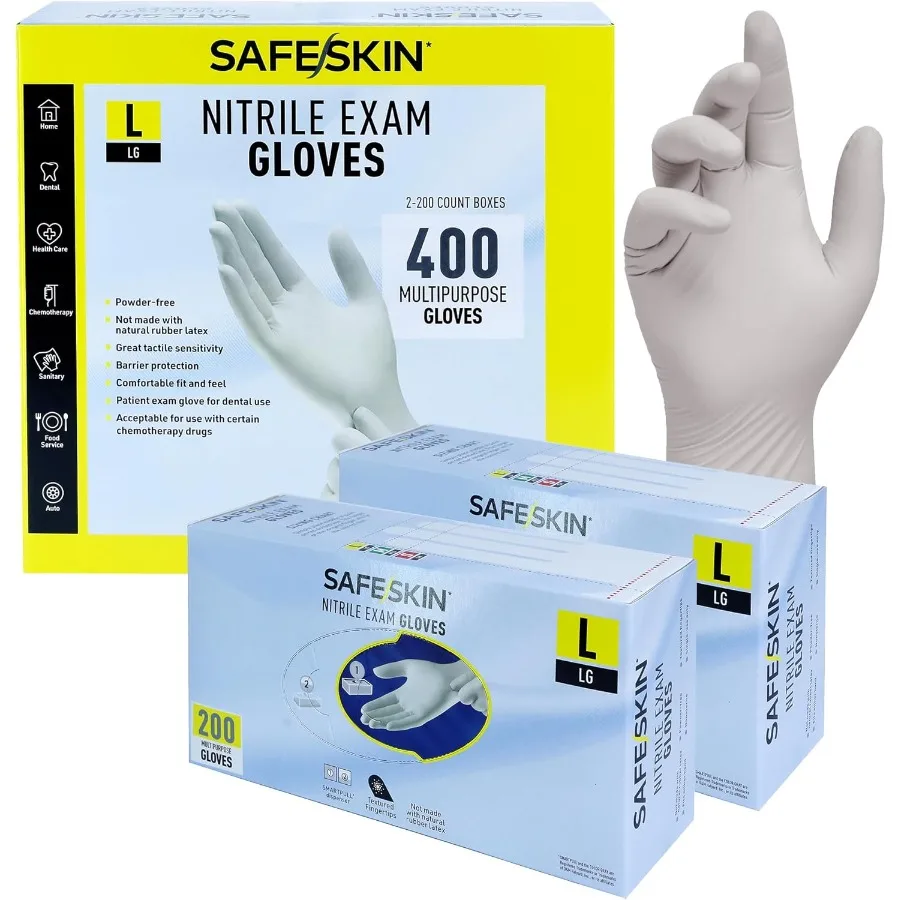 

Нитриловые смотровые перчатки, одноразовые перчатки без пудры для медицинской чистки зубов, приготовления пищи, химиотерапии, 3,5 мил, серый, высокий Pr