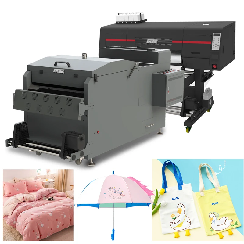 A2 Dtf Printer Set Xp600 I3200 60Cm Printing Shaking Powder 2 In 1 Dtf T Shirt Printing Machine