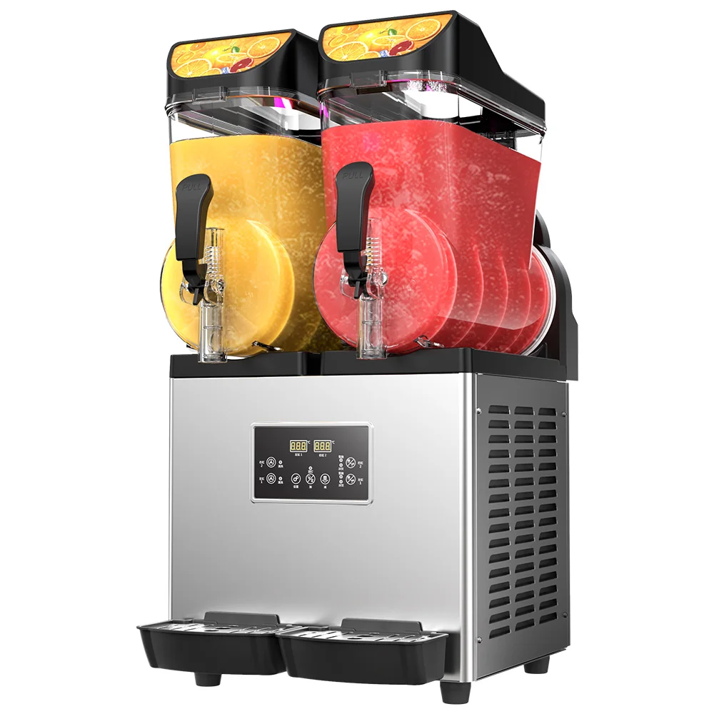 

Commercial Stainless Steel Slushy Machine Automatic Defrost Three Cylinder 45L Snow Ice Smoothie Maker for Restaurant Bar