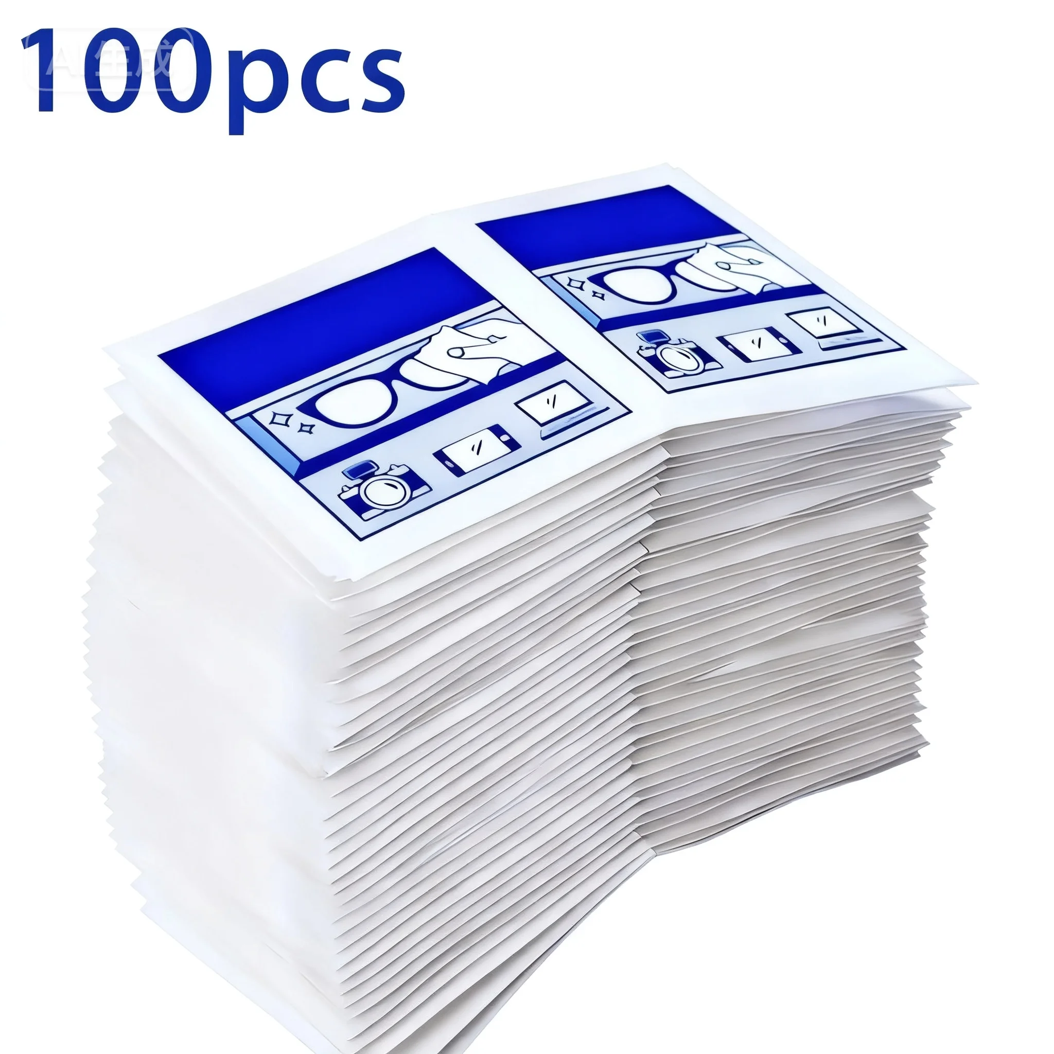 100 عبوة من مناديل تنظيف للاستعمال مرة واحدة للنظارات وشاشات الهاتف - مناديل تنظيف صحية معبأة بشكل فردي للاستخدام مرة واحدة، مناسبة للنظارات والأزياء والهواتف الذكية والأجهزة اللوحية - مناديل تنظيف محمولة للعناية بالعين